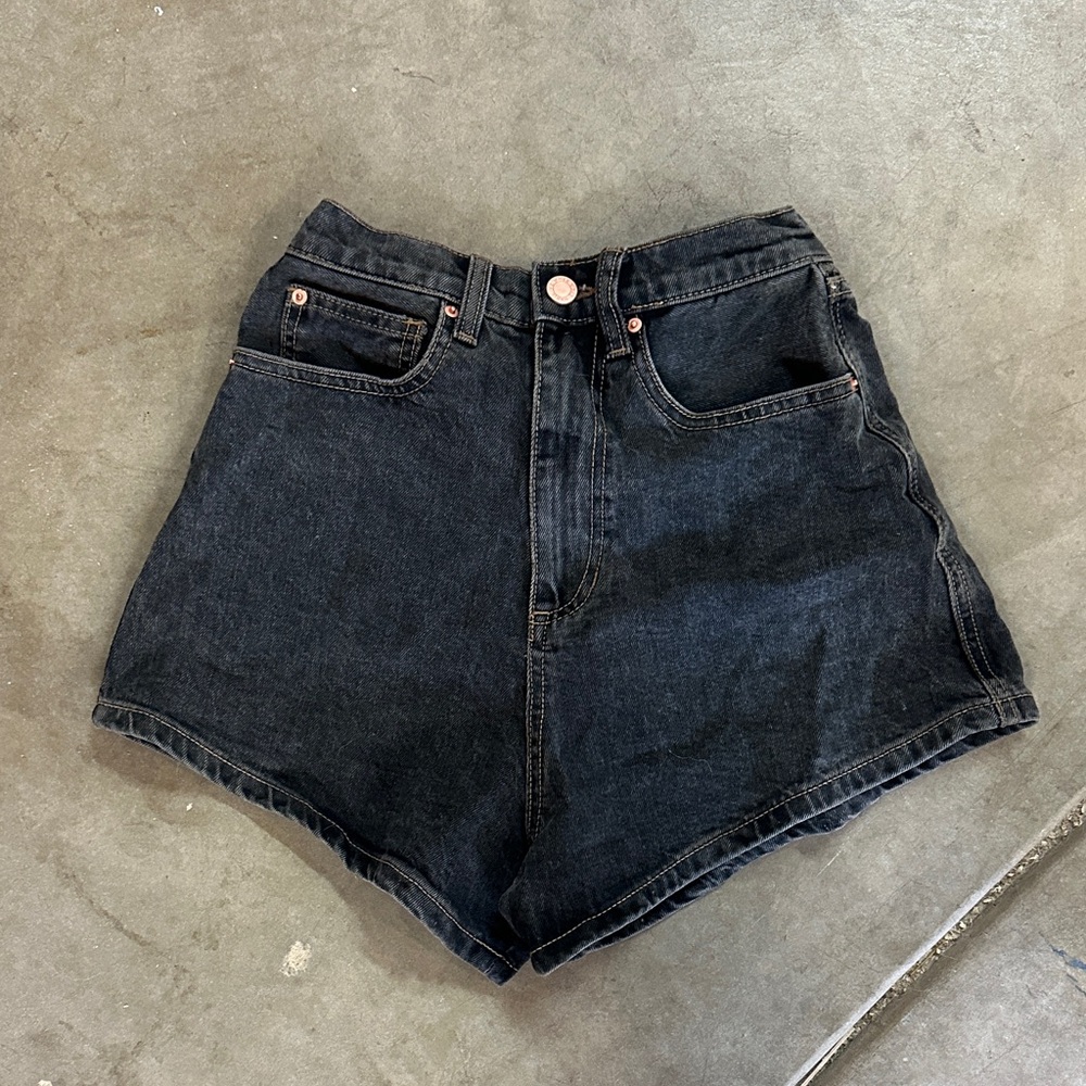 WeWoreWhat High Waist Black Denim Shorts